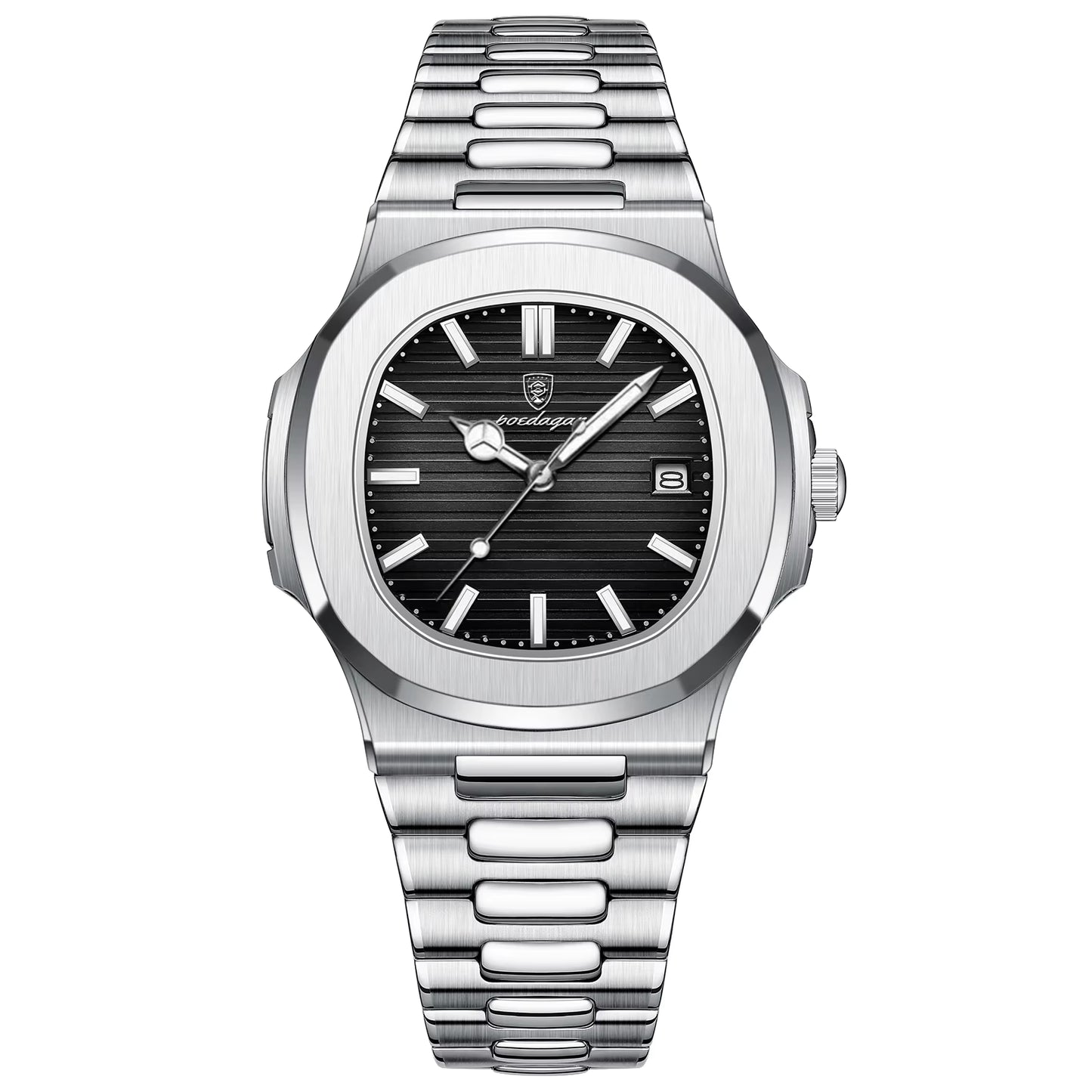 Square Luxury Men Wristwatch Waterproof Luminous Date Stainless Steel Male Clock Business Sports Quartz Watches for Men