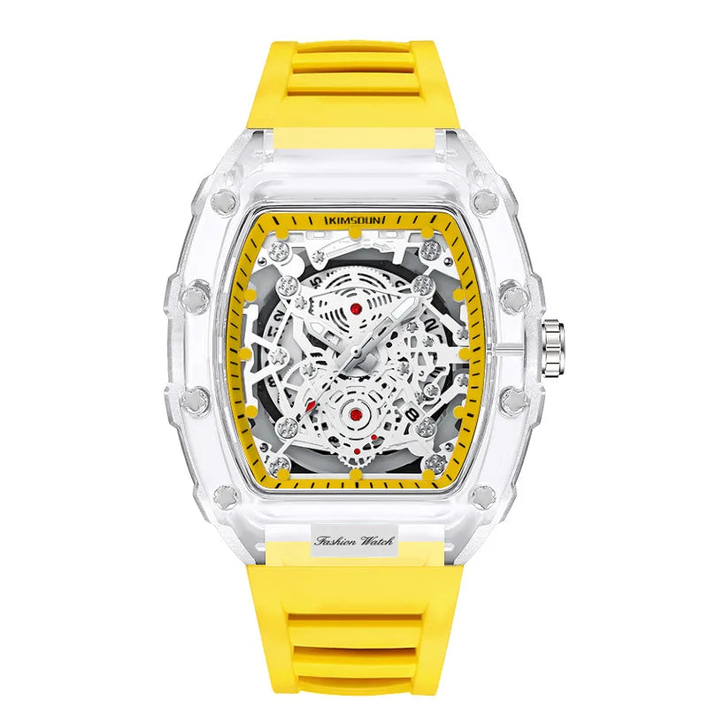UTHAI BK134 Fashionable Men Watch Barrel Shaped Transparent Waterproof Quartz Watch Sports Clock Gift Watches for Man