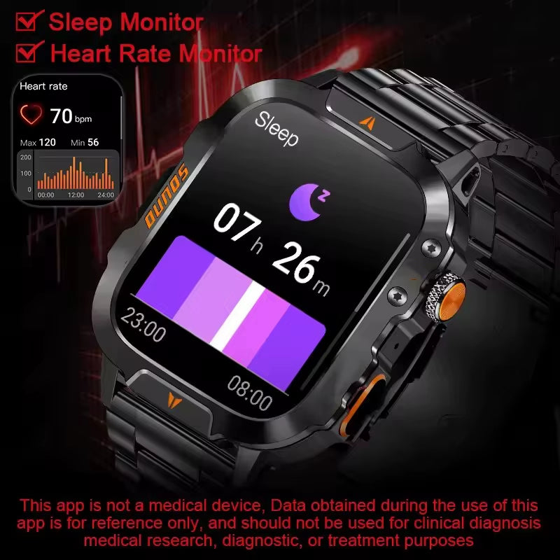 Xiaomi Military Smart Watch Men Waterproof Outdoor Sports Tracker LED Flashlight Bluetooth Call Men Smartwatch for Android Ios