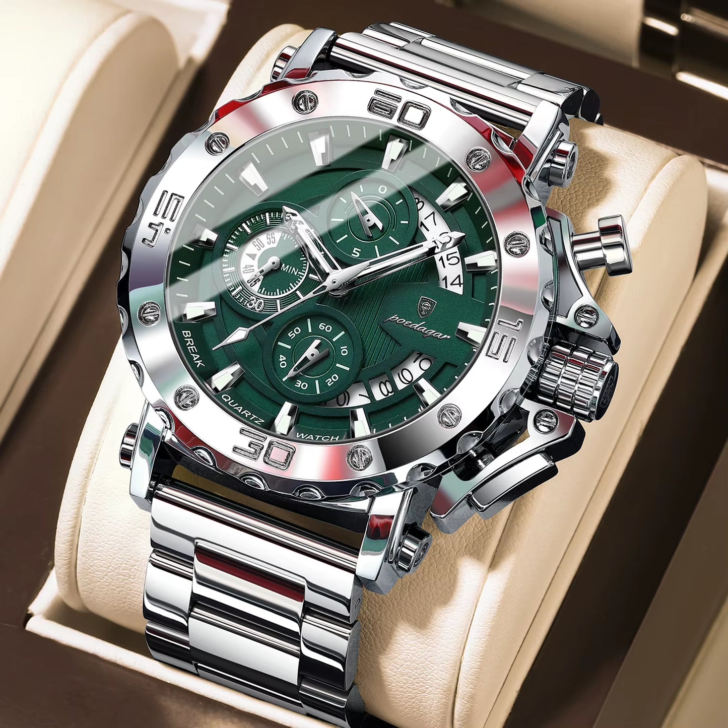 Luxury Watch for Men Calendar Luminous Waterproof Man Clock Male Chronograph Stainless Steel Men'S Quartz Watches Reloj