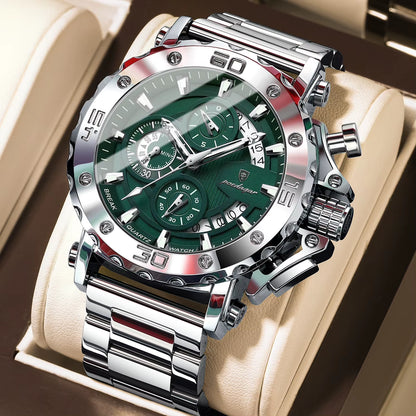 Luxury Watch for Men Calendar Luminous Waterproof Man Clock Male Chronograph Stainless Steel Men'S Quartz Watches Reloj