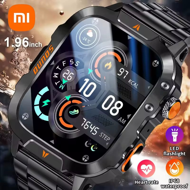 Xiaomi Military Smart Watch Men Waterproof Outdoor Sports Tracker LED Flashlight Bluetooth Call Men Smartwatch for Android Ios
