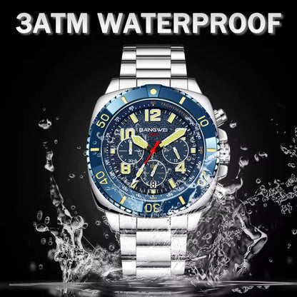 BANGWEI 2025 Luxury Watches Men Fashion Sports Quartz Wristwatches 30M Waterproof Luminous Chronograph Mens Watch Reloj Hombre