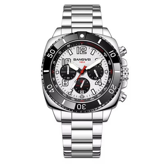 BANGWEI 2025 Luxury Watches Men Fashion Sports Quartz Wristwatches 30M Waterproof Luminous Chronograph Mens Watch Reloj Hombre