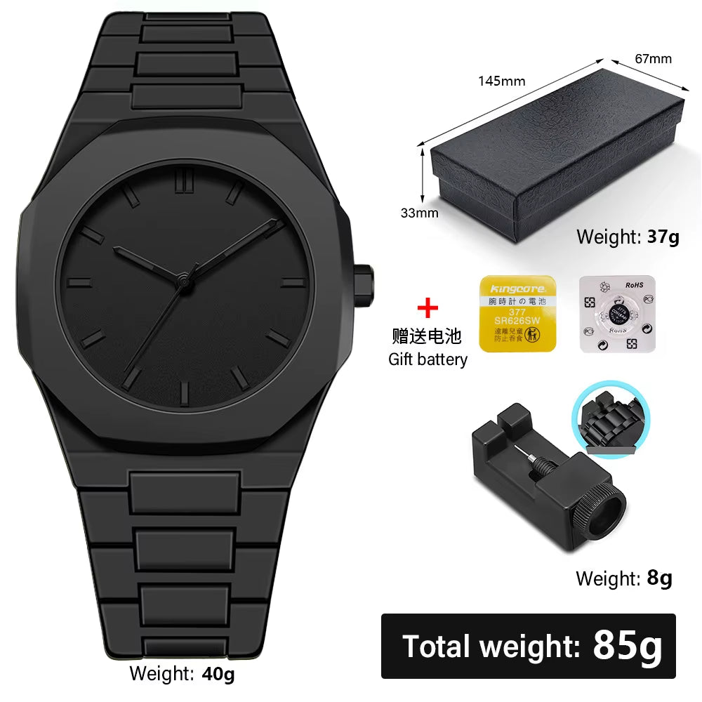 Minimalist Design Quartz Watch for Men Casual Lightweight Plastic Strap Waterproof Sports Business Watches Man Creative Clock