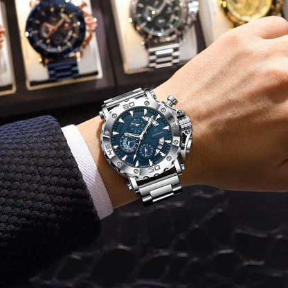 Luxury Watch for Men Calendar Luminous Waterproof Man Clock Male Chronograph Stainless Steel Men'S Quartz Watches Reloj