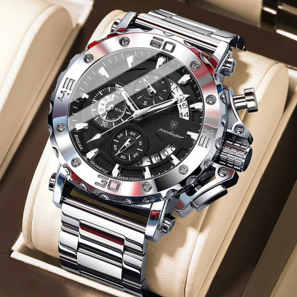 Luxury Watch for Men Calendar Luminous Waterproof Man Clock Male Chronograph Stainless Steel Men'S Quartz Watches Reloj