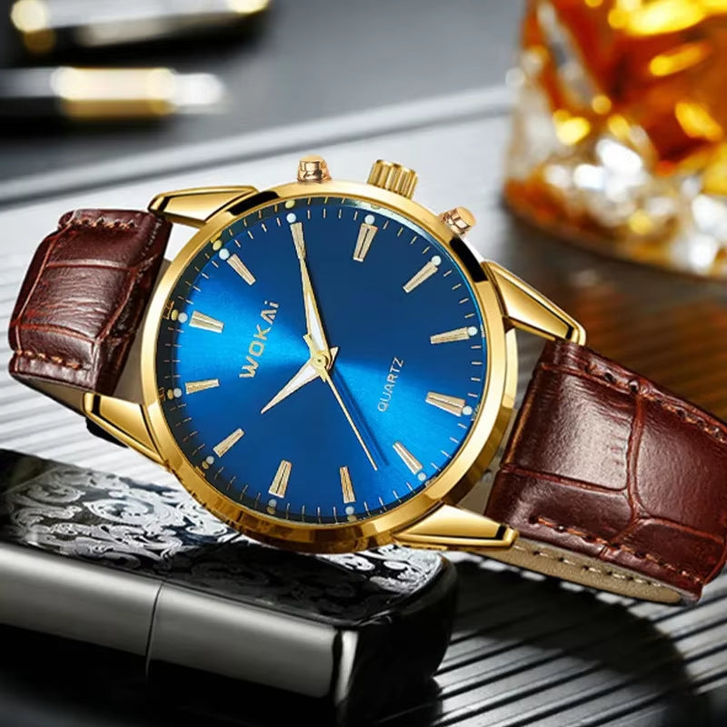 2024 Foreign Trade New Sentiment Watch Classic Retro Men and Women Belt Quartz Watch Wholesale Relogios Masculino Montre Homme