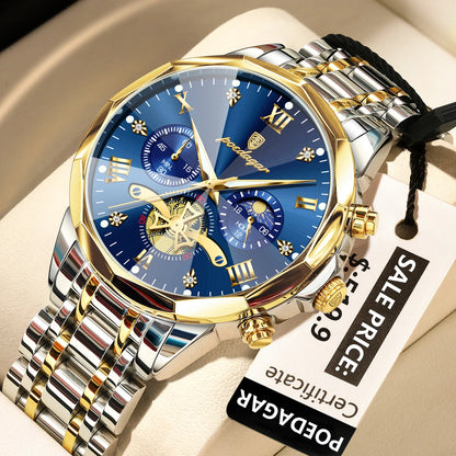 Luxury Men Watch Top Original Waterproof Luminous Chronograph Man Wristwatch Stainless Steel Quartz Men'S Watches Reloj