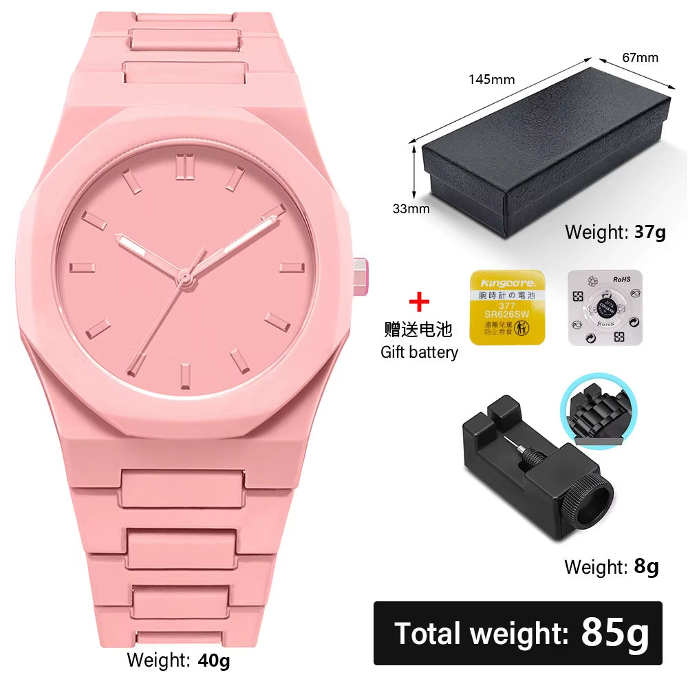 Minimalist Design Quartz Watch for Men Casual Lightweight Plastic Strap Waterproof Sports Business Watches Man Creative Clock