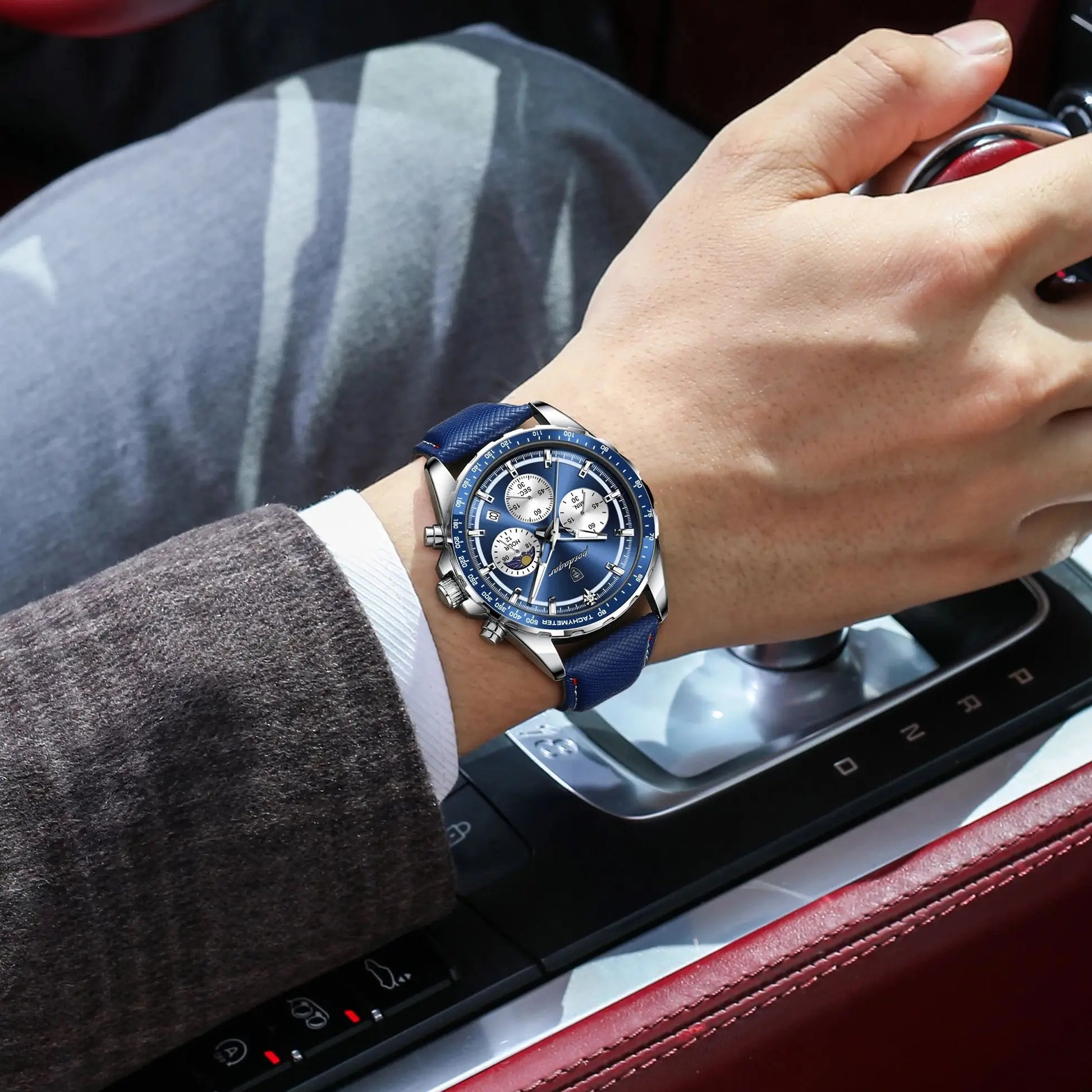 Original Luxury Men Clock Fashion Luminous Waterproof Chronograph Date Watch for Man Leather Quartz Men'S Watches Reloj
