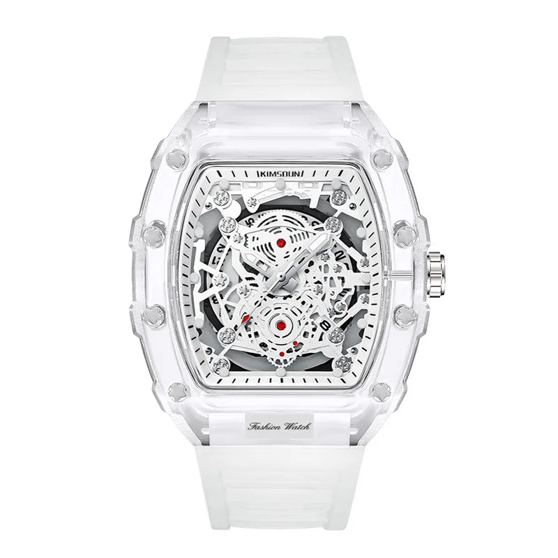 UTHAI BK134 Fashionable Men Watch Barrel Shaped Transparent Waterproof Quartz Watch Sports Clock Gift Watches for Man