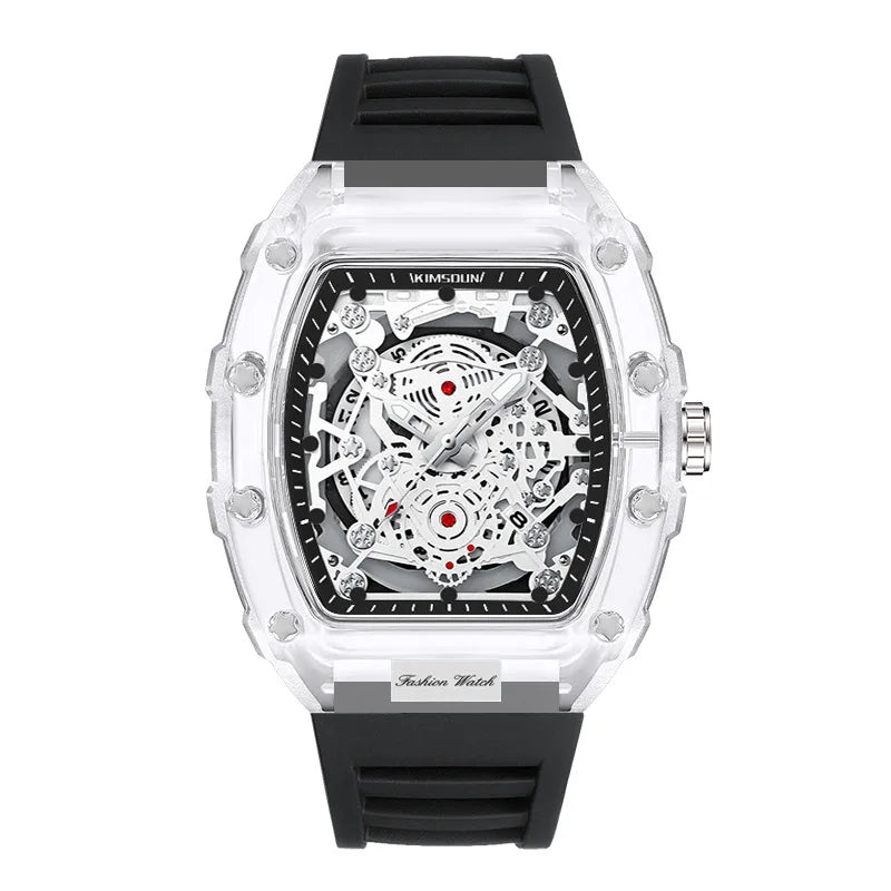 UTHAI BK134 Fashionable Men Watch Barrel Shaped Transparent Waterproof Quartz Watch Sports Clock Gift Watches for Man