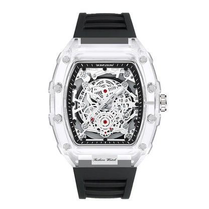 UTHAI BK134 Fashionable Men Watch Barrel Shaped Transparent Waterproof Quartz Watch Sports Clock Gift Watches for Man