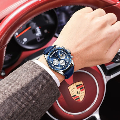 Original Luxury Men Clock Fashion Luminous Waterproof Chronograph Date Watch for Man Leather Quartz Men'S Watches Reloj