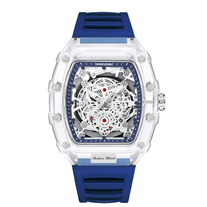 UTHAI BK134 Fashionable Men Watch Barrel Shaped Transparent Waterproof Quartz Watch Sports Clock Gift Watches for Man