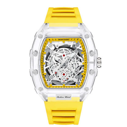 UTHAI BK134 Fashionable Men Watch Barrel Shaped Transparent Waterproof Quartz Watch Sports Clock Gift Watches for Man