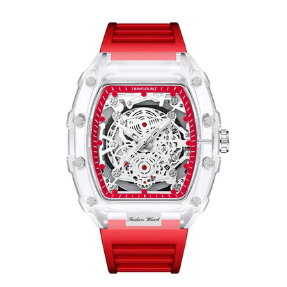 UTHAI BK134 Fashionable Men Watch Barrel Shaped Transparent Waterproof Quartz Watch Sports Clock Gift Watches for Man