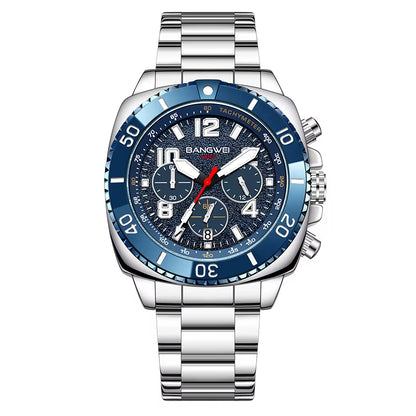 BANGWEI 2025 Luxury Watches Men Fashion Sports Quartz Wristwatches 30M Waterproof Luminous Chronograph Mens Watch Reloj Hombre