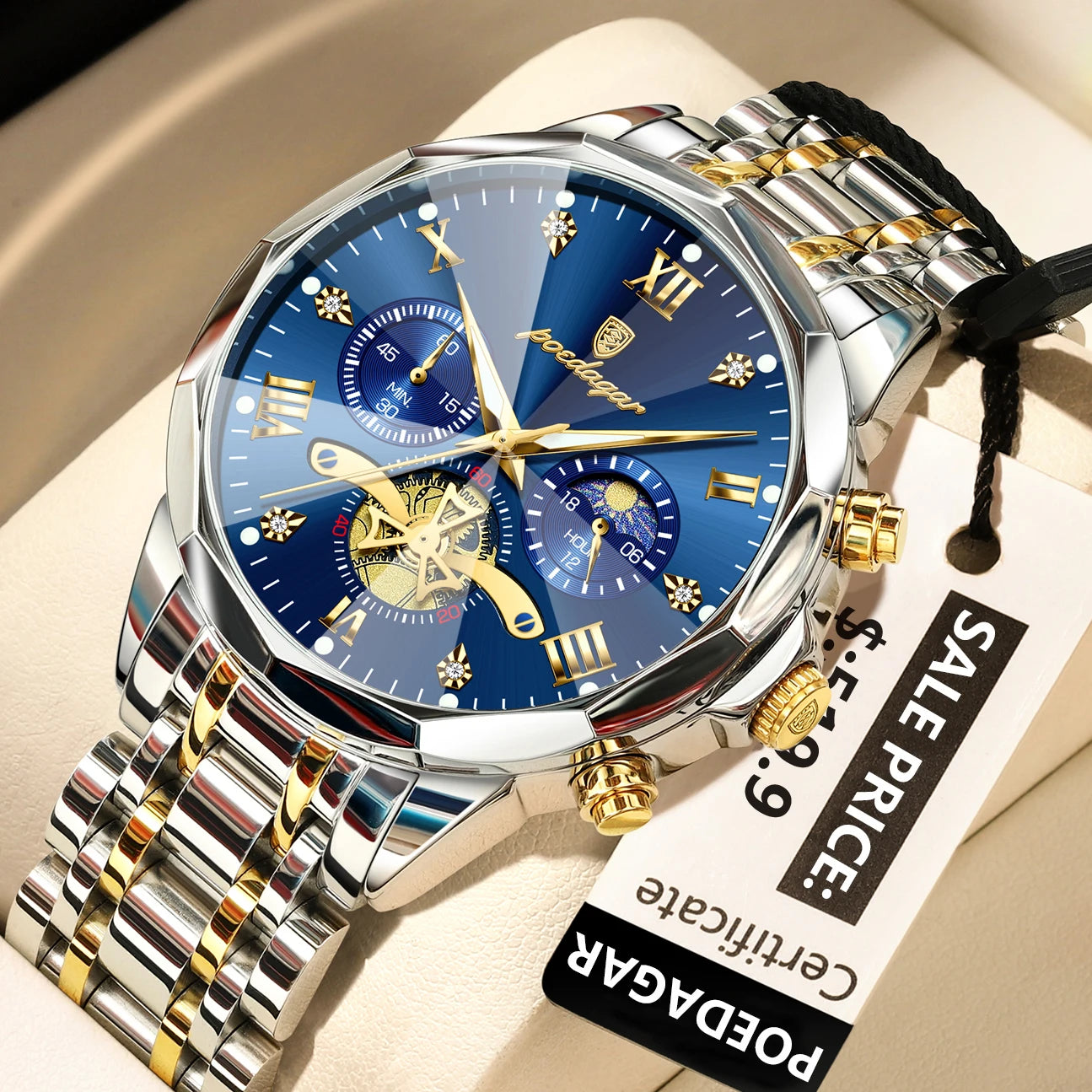 Luxury Men Watch Top Original Waterproof Luminous Chronograph Man Wristwatch Stainless Steel Quartz Men'S Watches Reloj