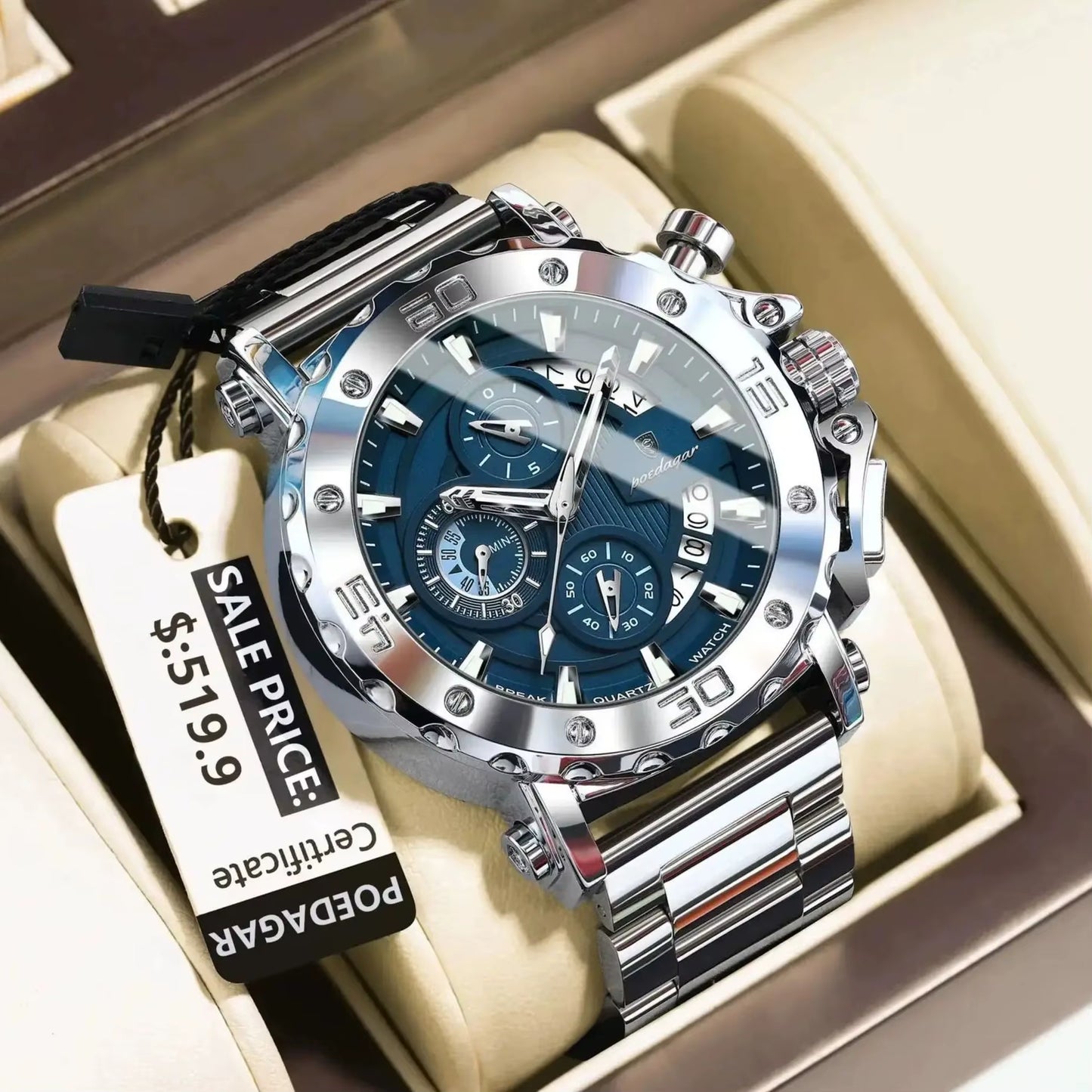 Luxury Watch for Men Calendar Luminous Waterproof Man Clock Male Chronograph Stainless Steel Men'S Quartz Watches Reloj