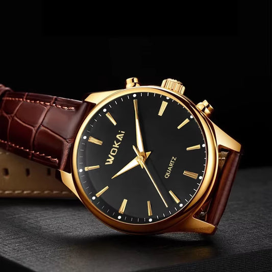 2024 Foreign Trade New Sentiment Watch Classic Retro Men and Women Belt Quartz Watch Wholesale Relogios Masculino Montre Homme