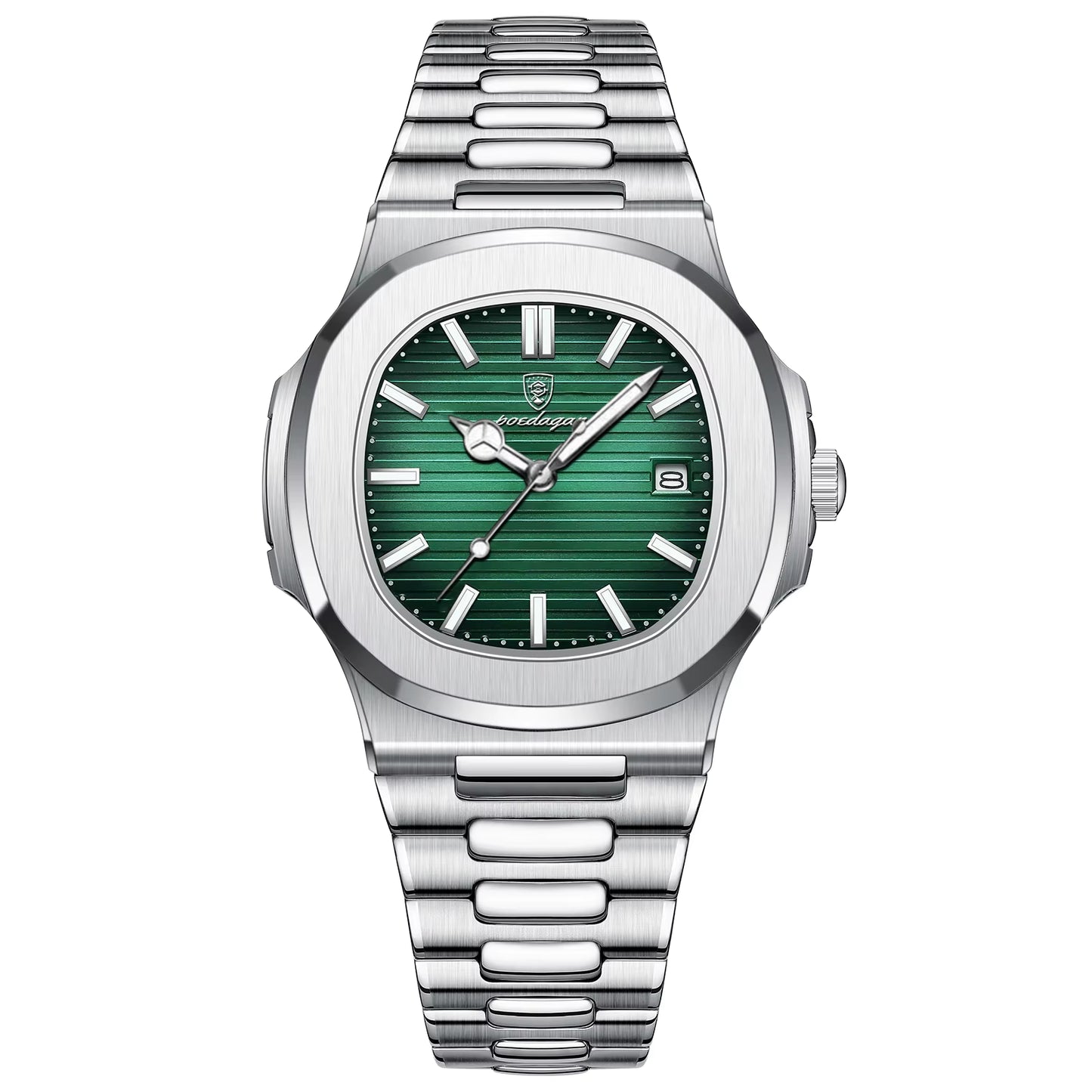 Square Luxury Men Wristwatch Waterproof Luminous Date Stainless Steel Male Clock Business Sports Quartz Watches for Men